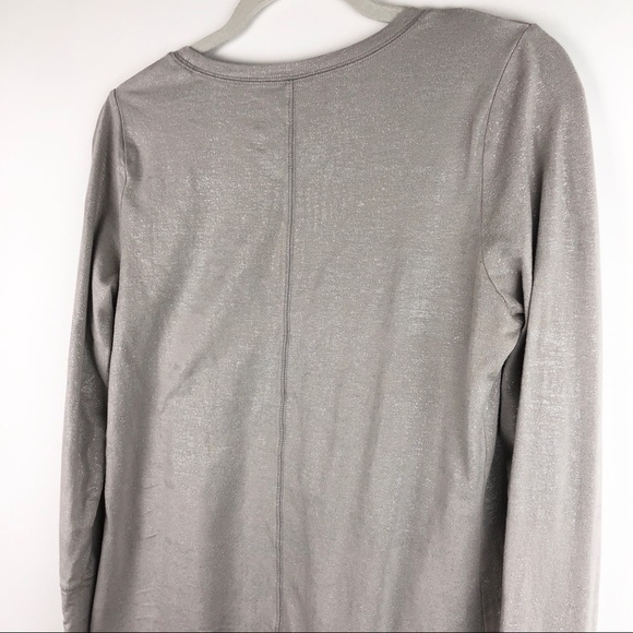 a.n.a Metallic Long Sleeve Shirt Pale Mauve - Picture 6 of 9